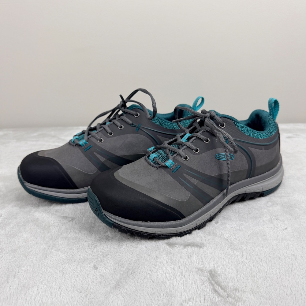 KEEN Utility Work Shoes Women's 8W Grey Teal Safety Toe EH Low Sneakers‎